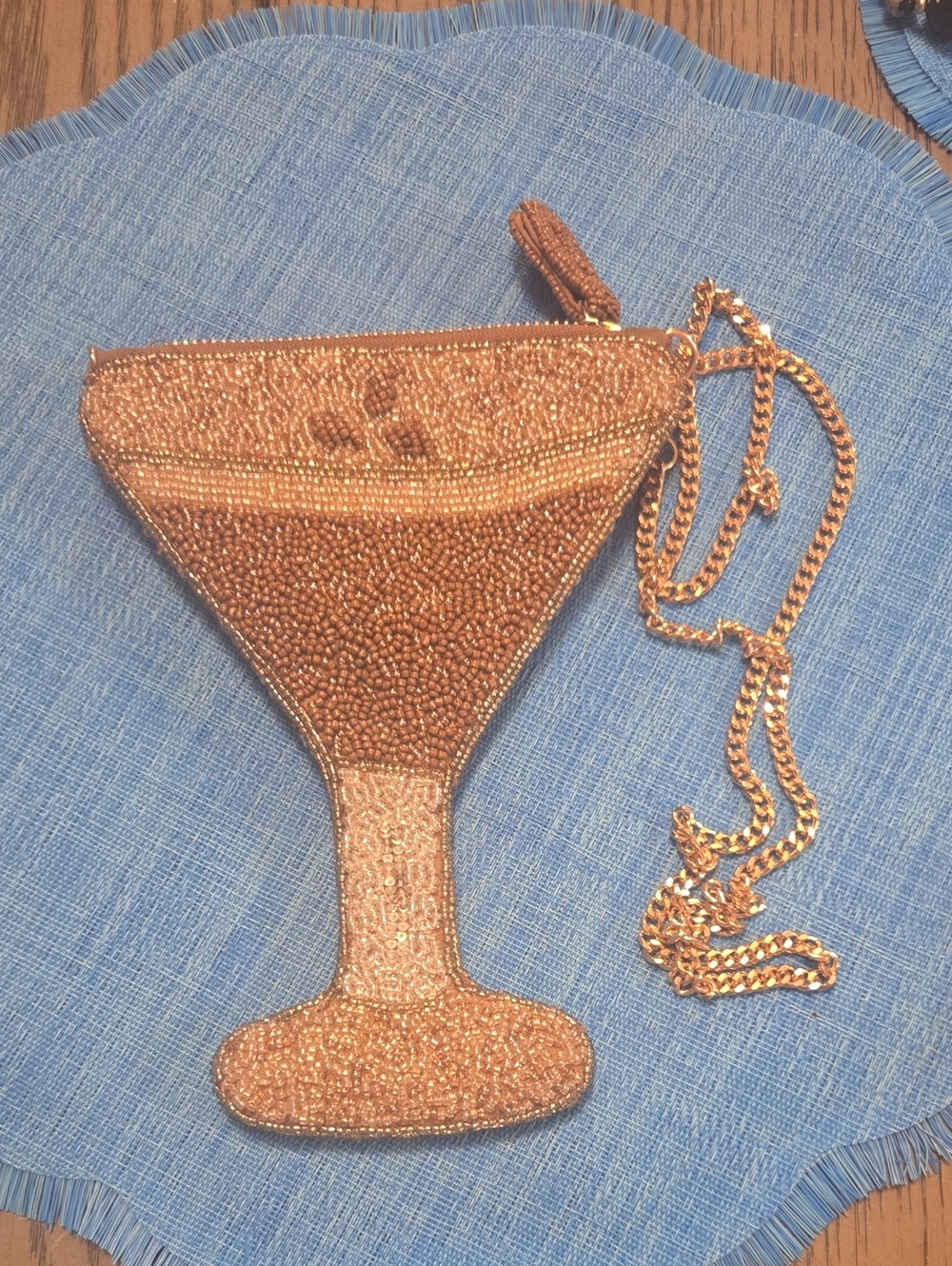 NWOT Anthropologie Maeve Beaded Espresso Martini Icon Bag